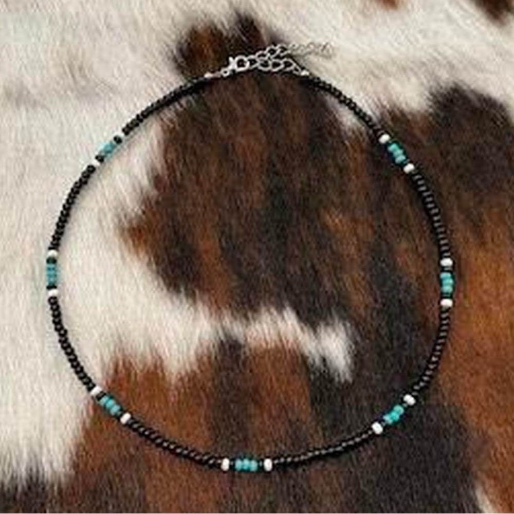 Coastal Country Gift All Season Aqua Teal Hippie Boho Indie Cowgirl Rave Choker